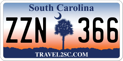 SC license plate ZZN366