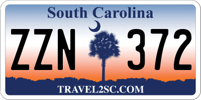 SC license plate ZZN372