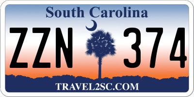 SC license plate ZZN374