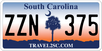 SC license plate ZZN375