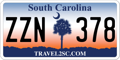 SC license plate ZZN378