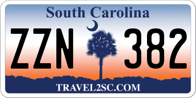 SC license plate ZZN382