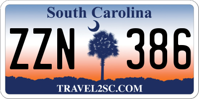 SC license plate ZZN386