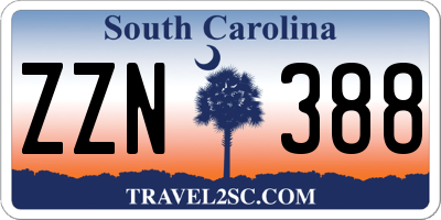 SC license plate ZZN388