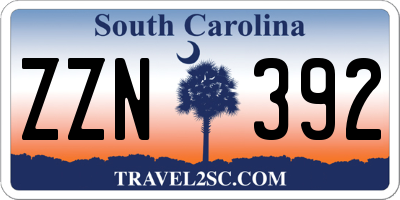 SC license plate ZZN392