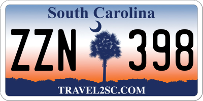 SC license plate ZZN398
