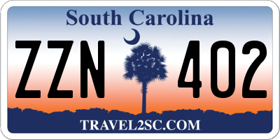 SC license plate ZZN402