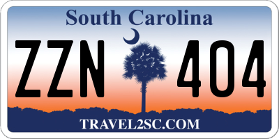 SC license plate ZZN404