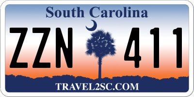 SC license plate ZZN411