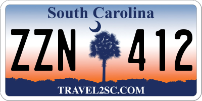 SC license plate ZZN412