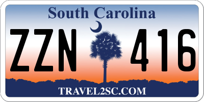 SC license plate ZZN416