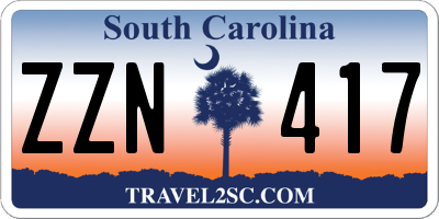 SC license plate ZZN417