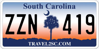 SC license plate ZZN419