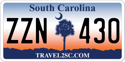 SC license plate ZZN430