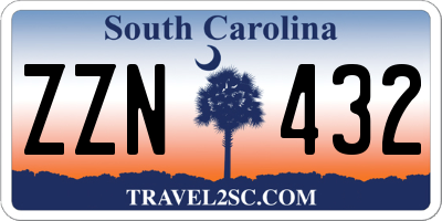 SC license plate ZZN432