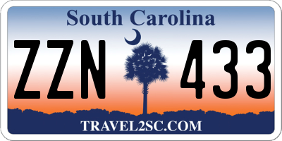 SC license plate ZZN433