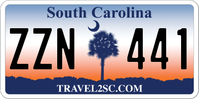 SC license plate ZZN441