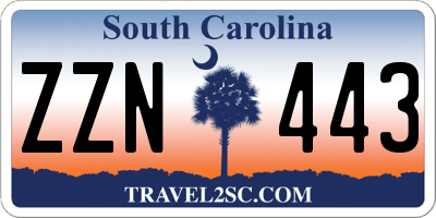 SC license plate ZZN443