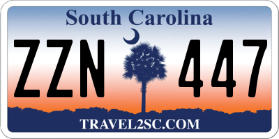 SC license plate ZZN447