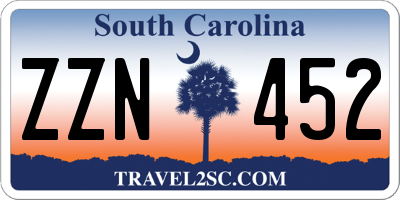 SC license plate ZZN452