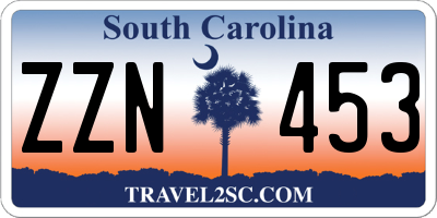 SC license plate ZZN453