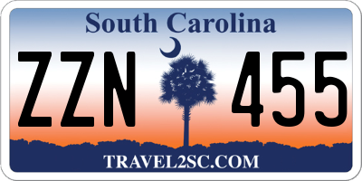 SC license plate ZZN455
