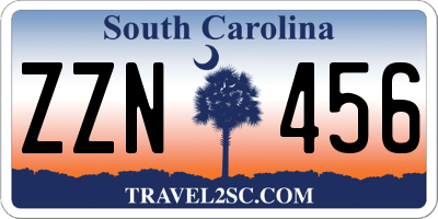 SC license plate ZZN456