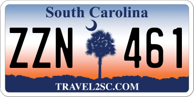 SC license plate ZZN461