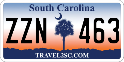 SC license plate ZZN463