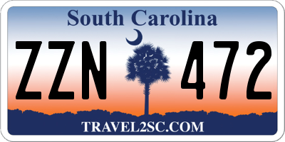 SC license plate ZZN472