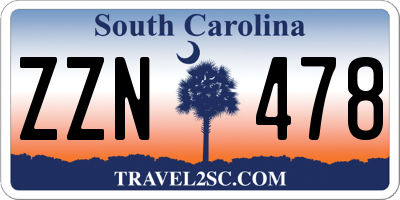 SC license plate ZZN478
