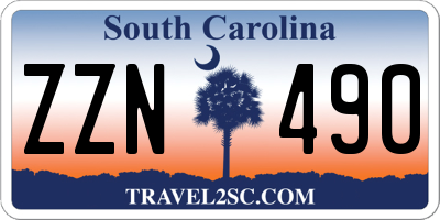 SC license plate ZZN490