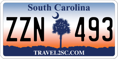 SC license plate ZZN493