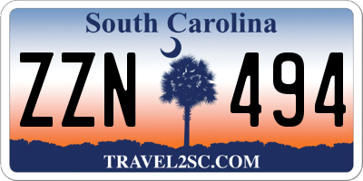 SC license plate ZZN494