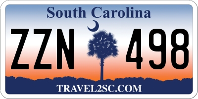 SC license plate ZZN498