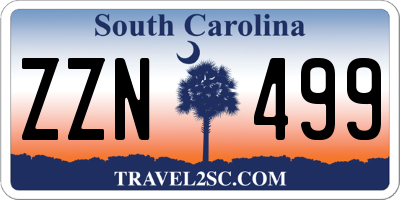 SC license plate ZZN499