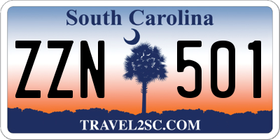 SC license plate ZZN501