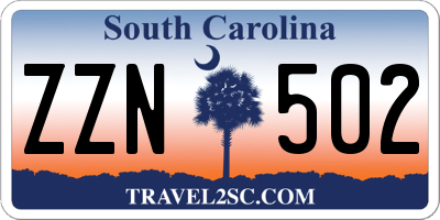 SC license plate ZZN502