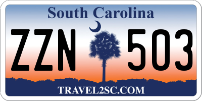 SC license plate ZZN503