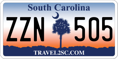 SC license plate ZZN505