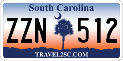 SC license plate ZZN512