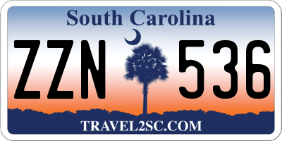 SC license plate ZZN536
