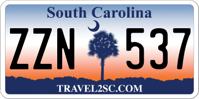 SC license plate ZZN537