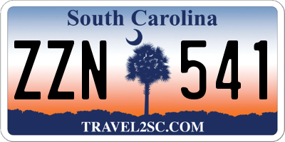 SC license plate ZZN541