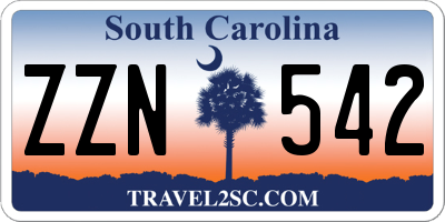 SC license plate ZZN542