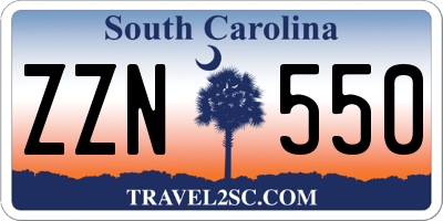 SC license plate ZZN550