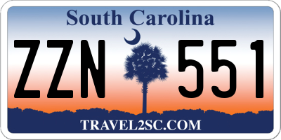 SC license plate ZZN551