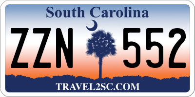 SC license plate ZZN552
