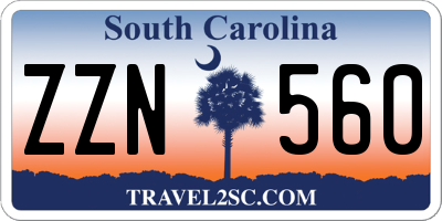 SC license plate ZZN560
