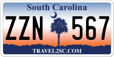 SC license plate ZZN567